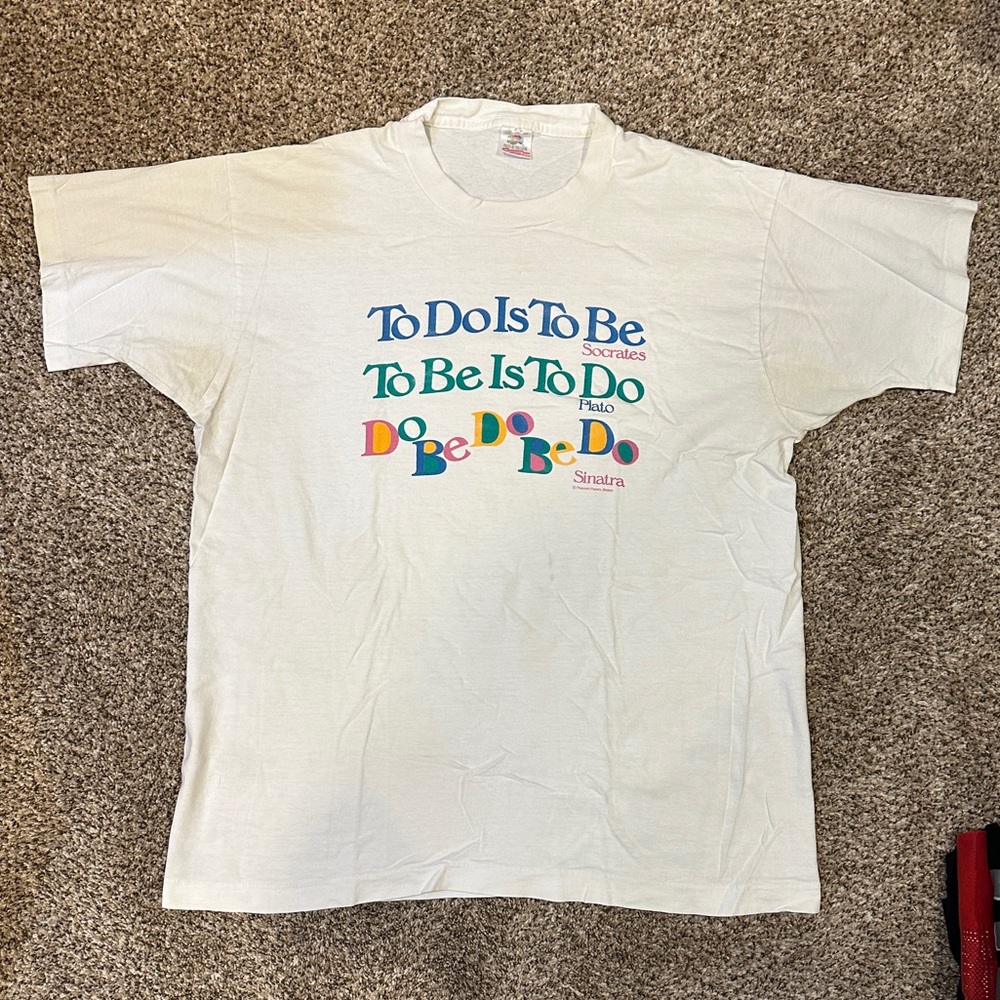 Vintage Colorful Single-Stitch Frank Sinatra Plato Socrates Size XL T-Shirt